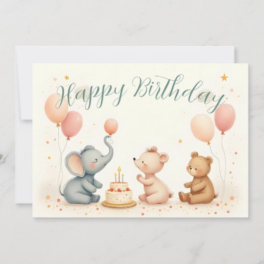 風船で祝う動物の誕生日 (正面)