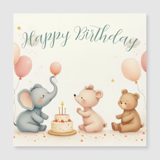 風船で祝う動物の誕生日 (正面)