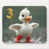 風船で雨の中で白いアヒル#3 マウスパッド (正面)