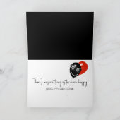 風船で黒い誕生日にハッピーファイブ カード (内部)