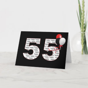 風船で黒い誕生日にハッピーファイブ カード