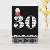 風船で30歳の誕生日縁どのガイガム カード (黄色い花)