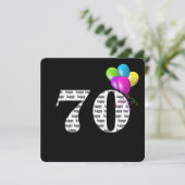 風船とともに祝う70歳の誕生日パーティー 招待状 (スタンド正面)
