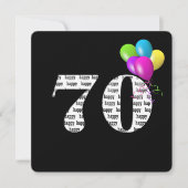 風船とともに祝う70歳の誕生日パーティー 招待状 (正面)