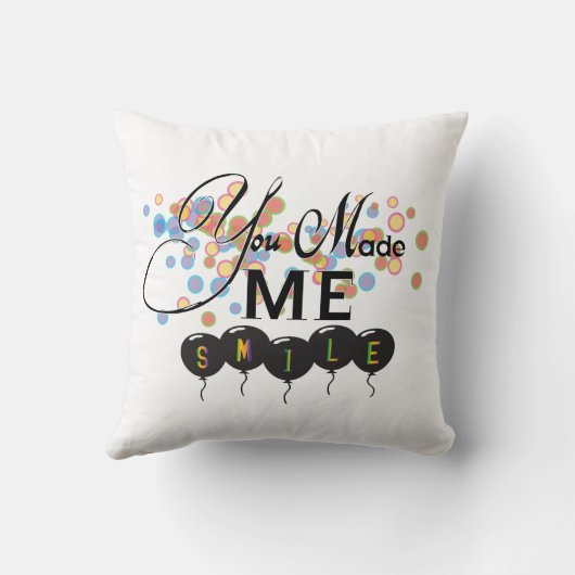 風船との引用文を楽しむ – あなたは私をスマイルさせた! クッション (裏面)