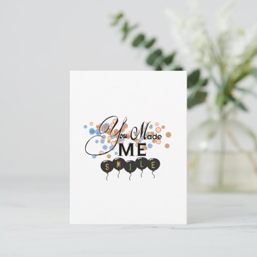 風船との引用文を楽しむ – あなたは私をスマイルさせた! ポストカード (スタンド正面)