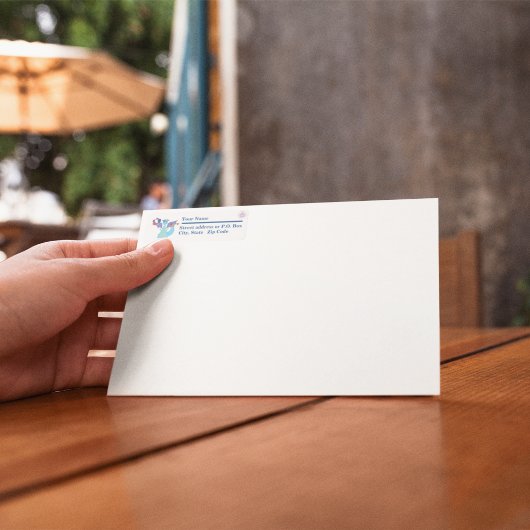 風船とアメリカ国旗を持つ愛国龍 ラベル