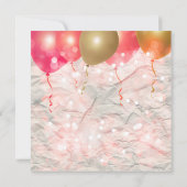 風船とキラキラの紙誕生日パーティー 招待状 (裏面)