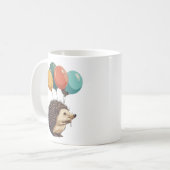 風船とクイル：ハリネズミおもしろい コーヒーマグカップ (正面左)