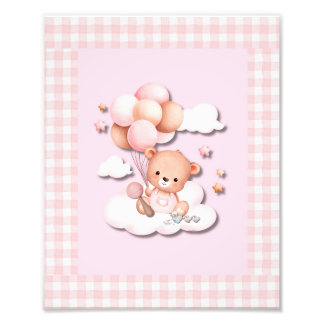 風船とクマのぬいぐるみ フォトプリント