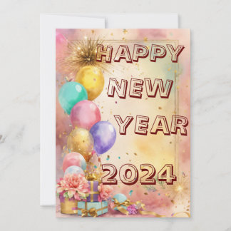 風船とクラッカーで魔法のような新年を!カード シーズンカード