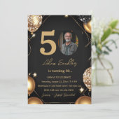 風船とグリッターで50歳の誕生日パーティー 招待状 (スタンド正面)