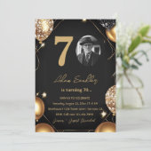 風船とグリッターで70歳の誕生日パーティー 招待状 (スタンド正面)