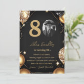 風船とグリッターで80歳の誕生日パーティー 招待状 (スタンド正面)