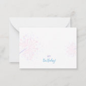 風船とケーキを備えたハッピーバースデーカード ノートカード (裏面)