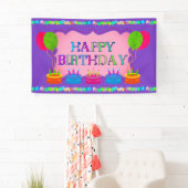 風船とケーキ誕生日 横断幕 (インサイチュ)