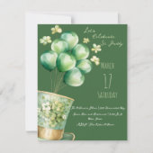 風船とシャムロックを持つレプレシャン帽 招待状 (正面)