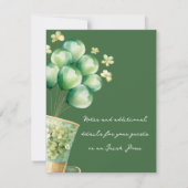 風船とシャムロックを持つレプレシャン帽 招待状 (裏面)