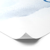 風船とテディベア緑の少年ウェルカムサイン ポスター (角)