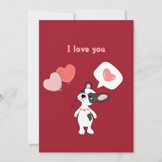 風船とハートのカワイイ子犬の日 シーズンカード (正面)