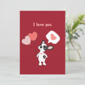 風船とハートのカワイイ子犬の日 シーズンカード (スタンド正面)