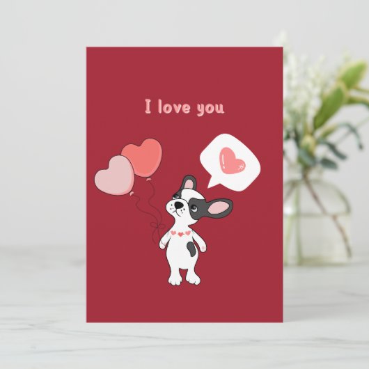 風船とハートのカワイイ子犬の日 シーズンカード (スタンド正面)