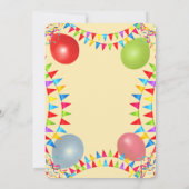 風船とリボンを持つ野生動物 招待状 (裏面)