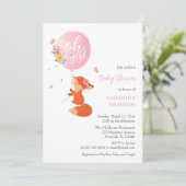 風船と一緒に空を飛ぶかわいい子狐 招待状 (スタンド正面)