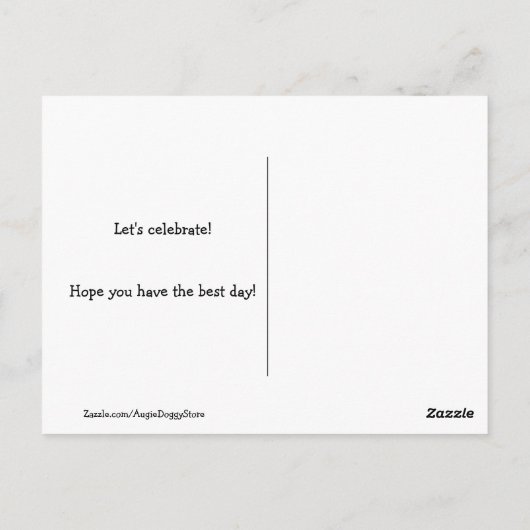 風船と一緒に誕生日のゴールデンレトリバーの犬 ポストカード (裏面)