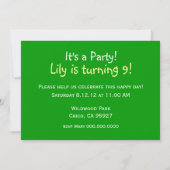 風船と子猫の誕生日パーティー招待状 招待状 (裏面)