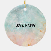 風船と幸せなペンギンのカラフル科 セラミックオーナメント (裏面)