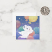 風船と星を持つかわいい子犬 ノートカード (正面/裏面インサイチュ)