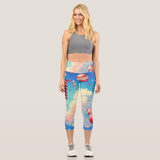 風船と星 カプリレギンス (正面)