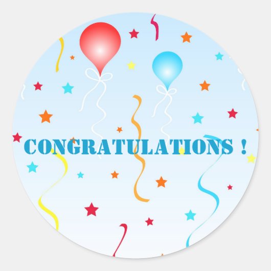 風船と星 ラウンドシール (正面)