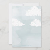 風船と浮かんでいるテディベア男の子ベビーシャワー 招待状 (裏面)