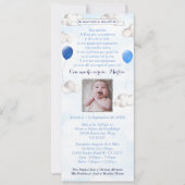 風船と空のラテン系洗礼 誕生日 バウティゾ 招待状 (正面)