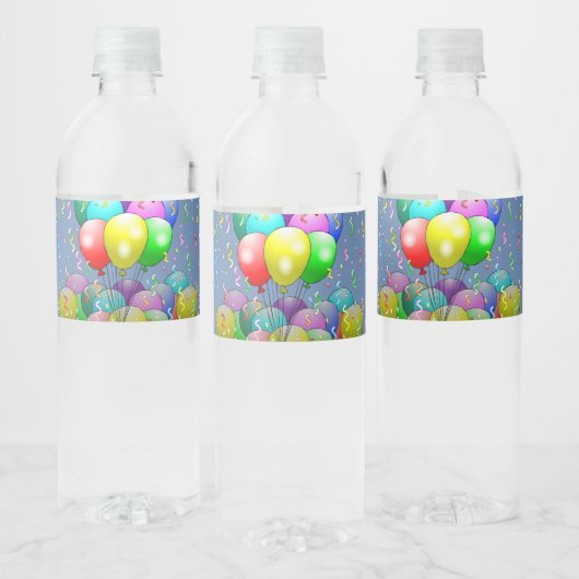 風船と紙吹雪 ペットボトルラベル (ボトル)