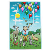 風船と誕生日、完璧なペア！ ミディアムペーパーバッグ (正面)