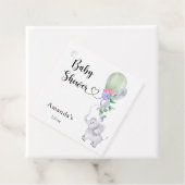 風船と象の赤ちゃんシャワー フェイバータグ (インサイチュ)