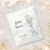 風船と象の赤ちゃんシャワー フェイバーバッグ (クリップ留めされた状態)