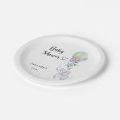 風船と象の赤ちゃんシャワー ペーパープレート (アングル)