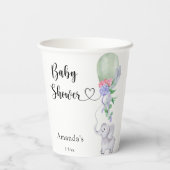 風船と象の赤ちゃんシャワー 紙コップ (裏面)