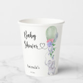 風船と象の赤ちゃんシャワー 紙コップ (正面)
