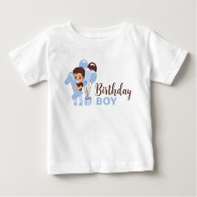 風船と1歳の誕生日少年Tシャツ