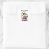 風船に乗ったお誕生日ケーキ スクエアシール (バッグ)