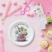 風船に乗ったお誕生日ケーキ ペーパープレート (パーティー)