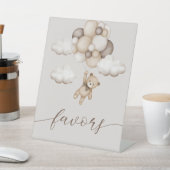 風船に乗ったかわいいクマ 台座サイン (インサイチュ)