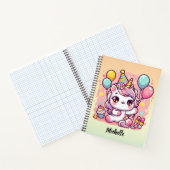 風船に乗ったかわいいユニコーン ノートブック (内部)