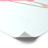 風船に乗った双子のベビーの赤ちゃんシャワー ポスター (角)