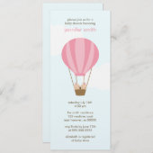 風船に乗った双子の娘たち 招待状 (正面/裏面)